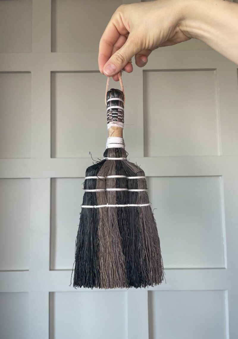 Kitchen or other area cleaning broom made of straw